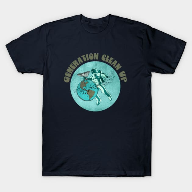 Generation Clean Up - Plastic Planet Astronaut T-Shirt by Jitterfly